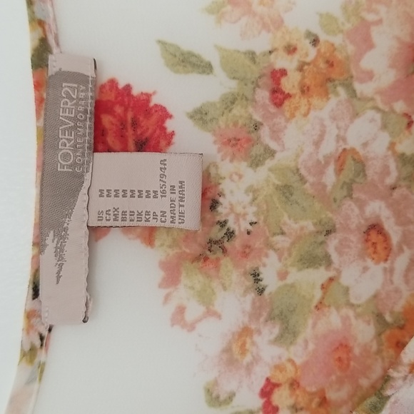 Women's Forever 21 floral sheer babydoll blouse size M - Picture 4 of 5